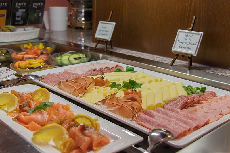 Rich breakfast buffet for athletes